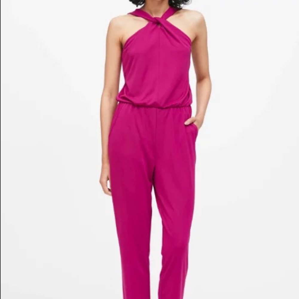 Banana Republic tie neck jumpsuit, women’s 16